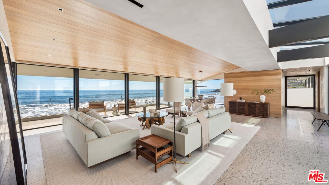 Dining room, Interior, Living room, Recessed Lighting, Water, Wooden Ceilings, Wooden Walls