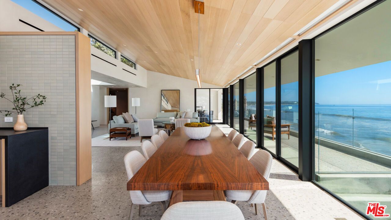 Dining room, Interior, Living room, Stone Walls, Water, Wooden Ceilings