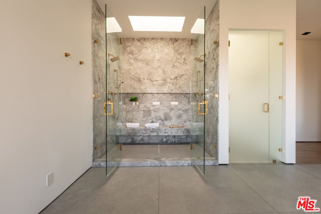 Bathroom, Glass Shower, Interior, Marble Walls
