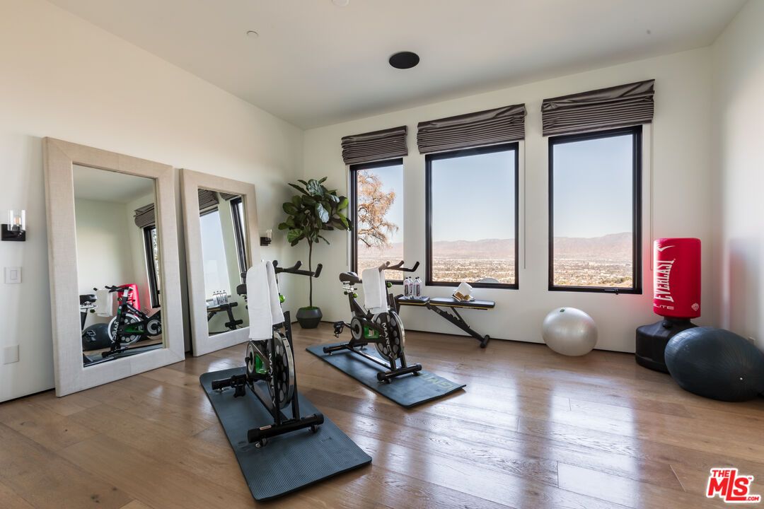 Fitness Equipment, Interior, Recessed Lighting, Wood Texture Flooring