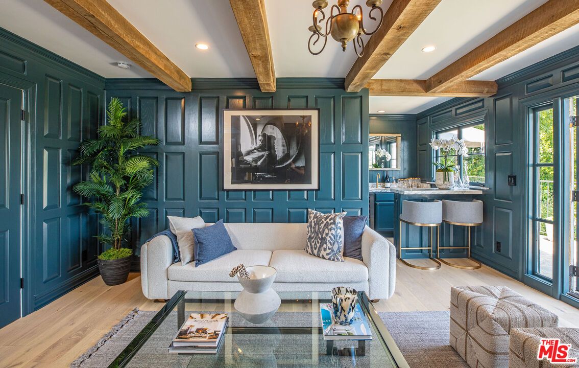 Interior, Living room, Recessed Lighting, Wooden Beams, Wood Texture Flooring