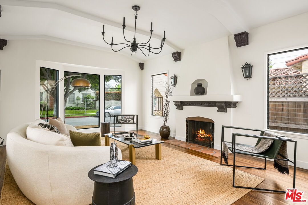 Chandelier, Fireplace, Interior, Living room, Wood Texture Flooring