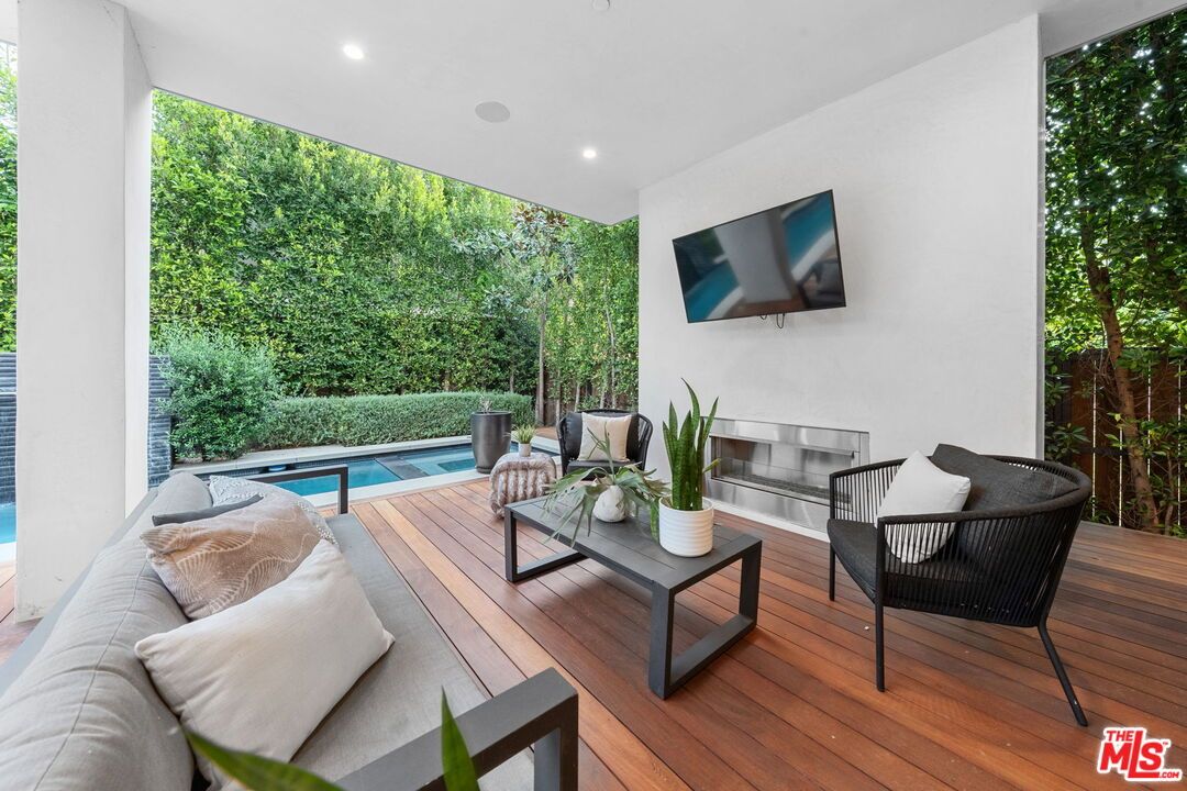 Exterior, Pool, Recessed Lighting, Wood Texture Flooring