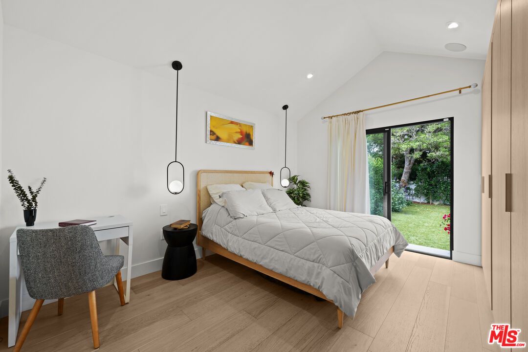 Bedroom, Home Office, Interior, Pendant Lights, Recessed Lighting, Wood Texture Flooring