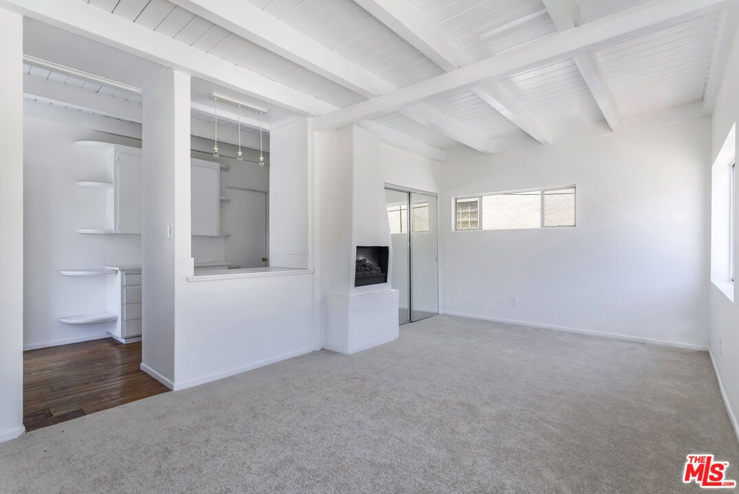 Bathroom, Empty room, Fireplace, Interior, Pendant Lights, Wood Texture Flooring