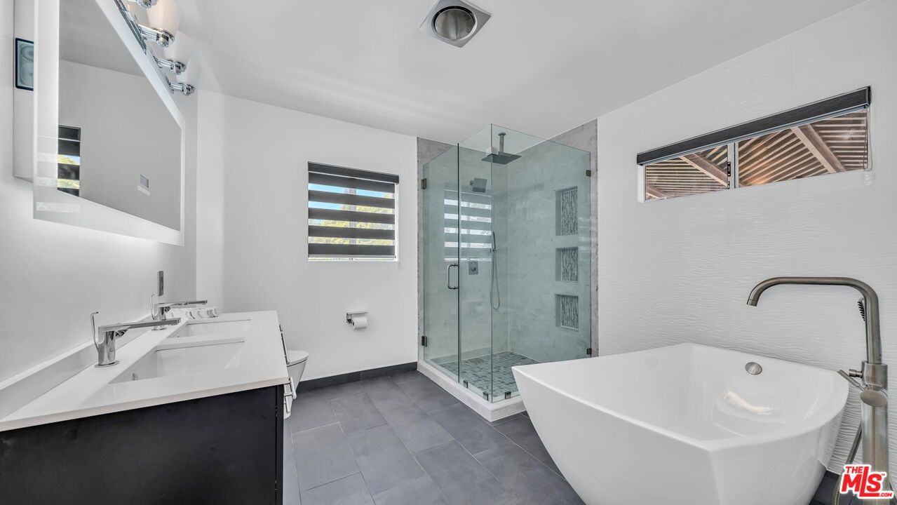 Bathroom, Dual Sink Vanities, Free Standing Baths, Glass Shower, Interior