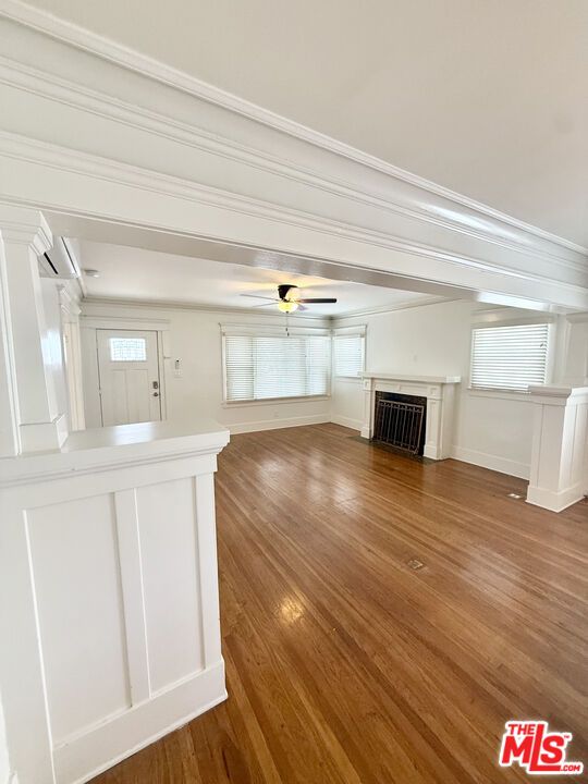 Empty room, Fireplace, Interior, Wood Texture Flooring
