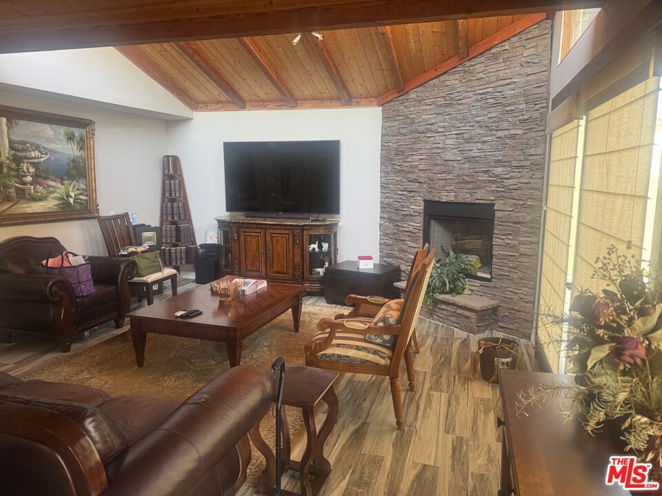 Fireplace, Interior, Living room, Stone Walls, Wooden Beams, Wooden Ceilings, Wood Texture Flooring