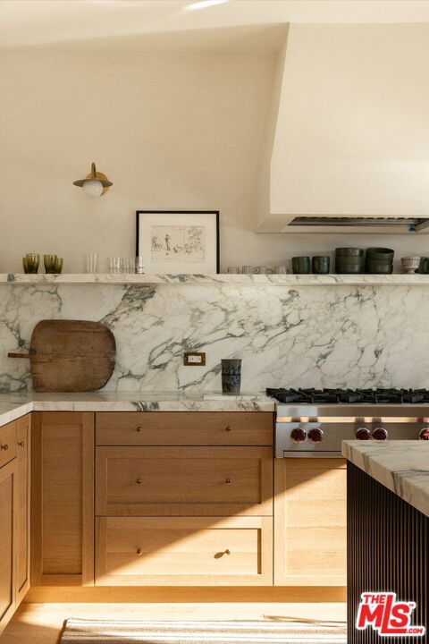 Interior, Kitchen, Marble Walls, Stainless Steel Appliances