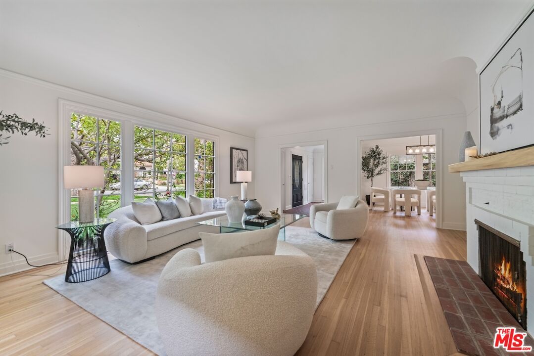 Dining room, Fireplace, Interior, Living room, Wood Texture Flooring