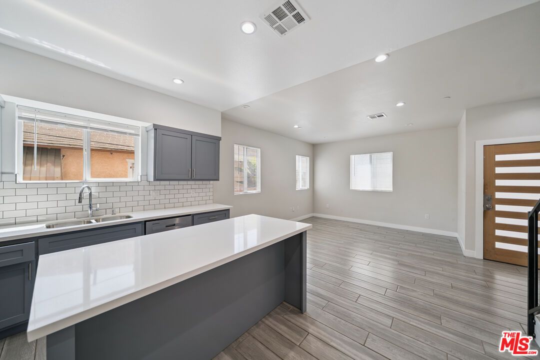 Interior, Kitchen, Recessed Lighting, Wood Texture Flooring