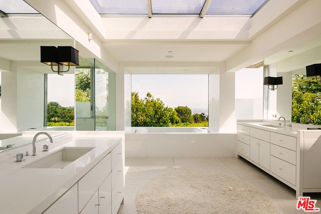 Bathroom, Dual Sink Vanities, Glass Ceilings, Interior, Recessed Lighting