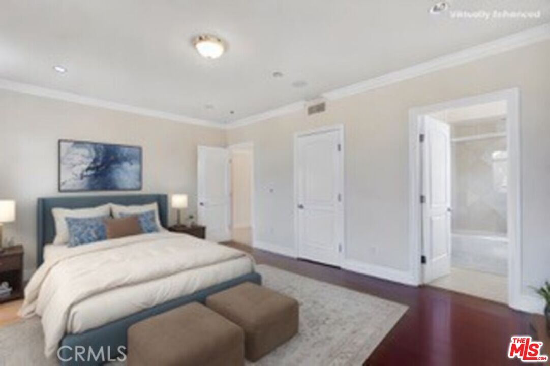 Bathroom, Bedroom, Glass Shower, Interior, Recessed Lighting, Wood Texture Flooring