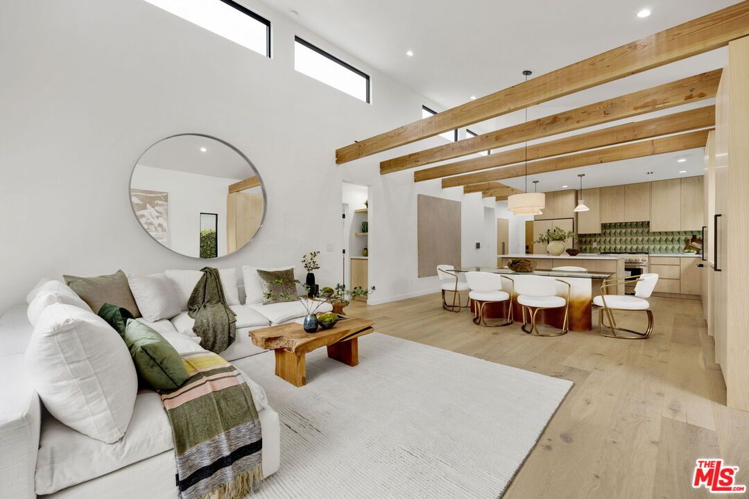 Dining room, Interior, Kitchen, Living room, Pendant Lights, Recessed Lighting, Wooden Beams, Wood Texture Flooring