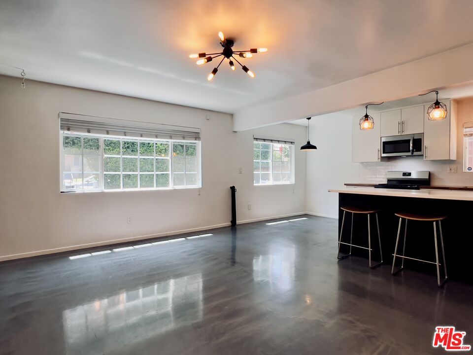 Empty room, Interior, Kitchen, Pendant Lights
