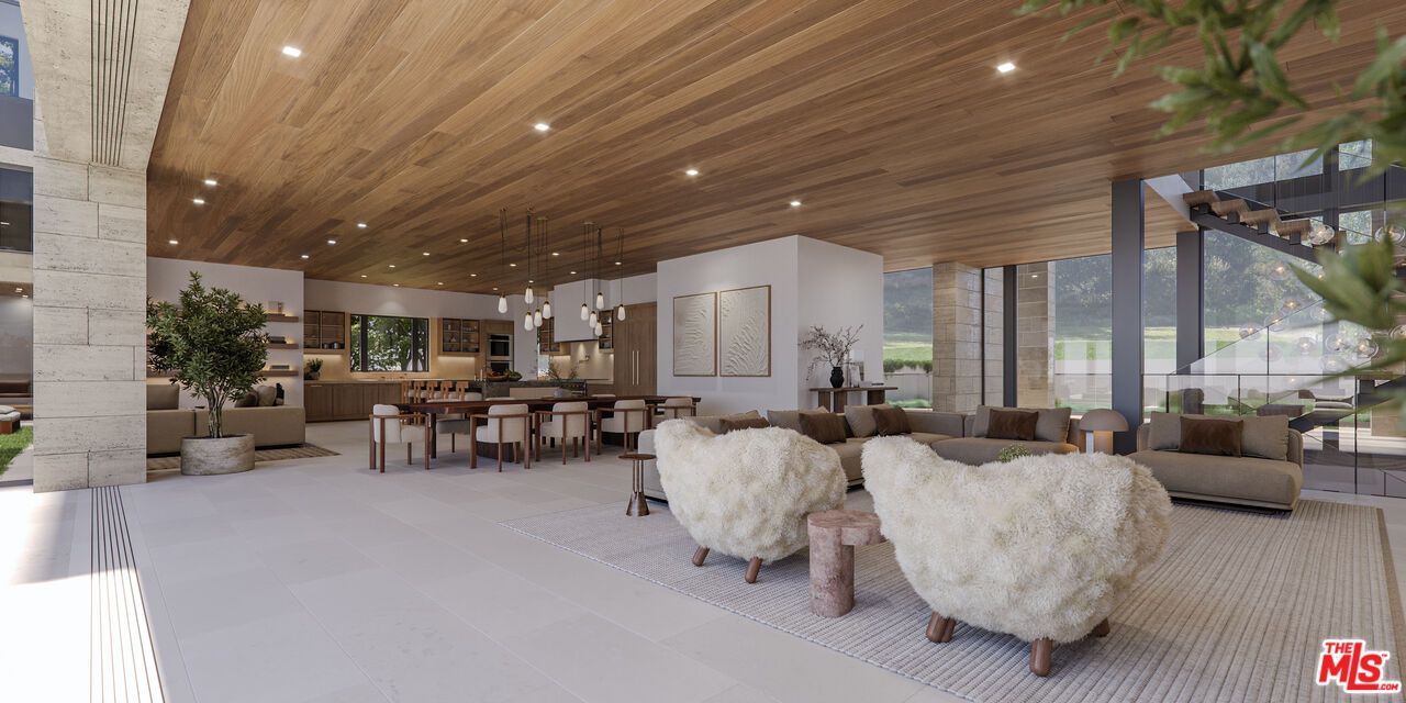 Dining room, Interior, Kitchen, Living room, Pendant Lights, Recessed Lighting, Wooden Ceilings