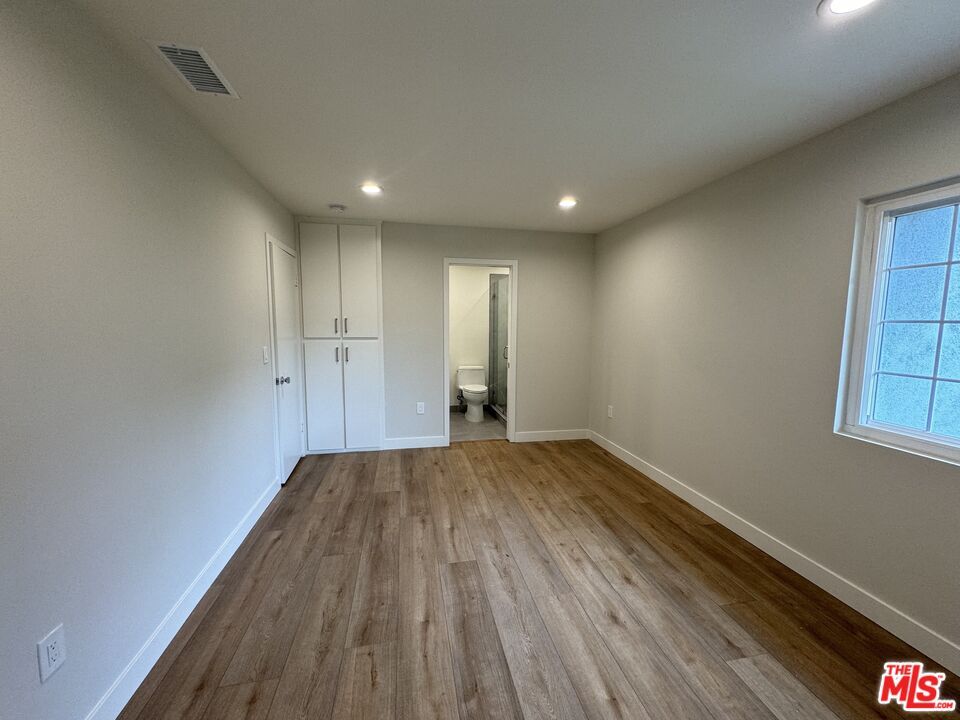 Bathroom, Empty room, Interior, Recessed Lighting, Wood Texture Flooring