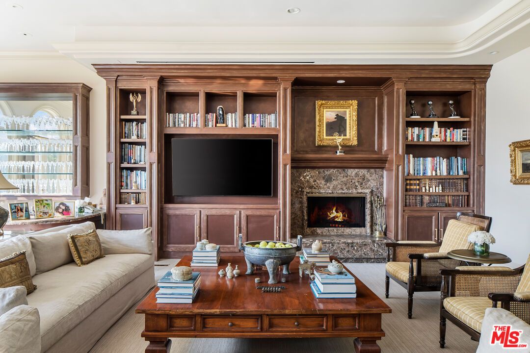 Fireplace, Home Office, Interior, Living room, Recessed Lighting