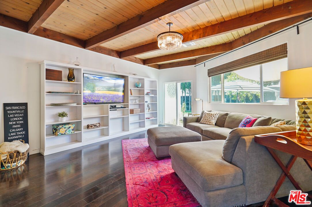 Chandelier, Interior, Living room, Wooden Beams, Wooden Ceilings, Wood Texture Flooring