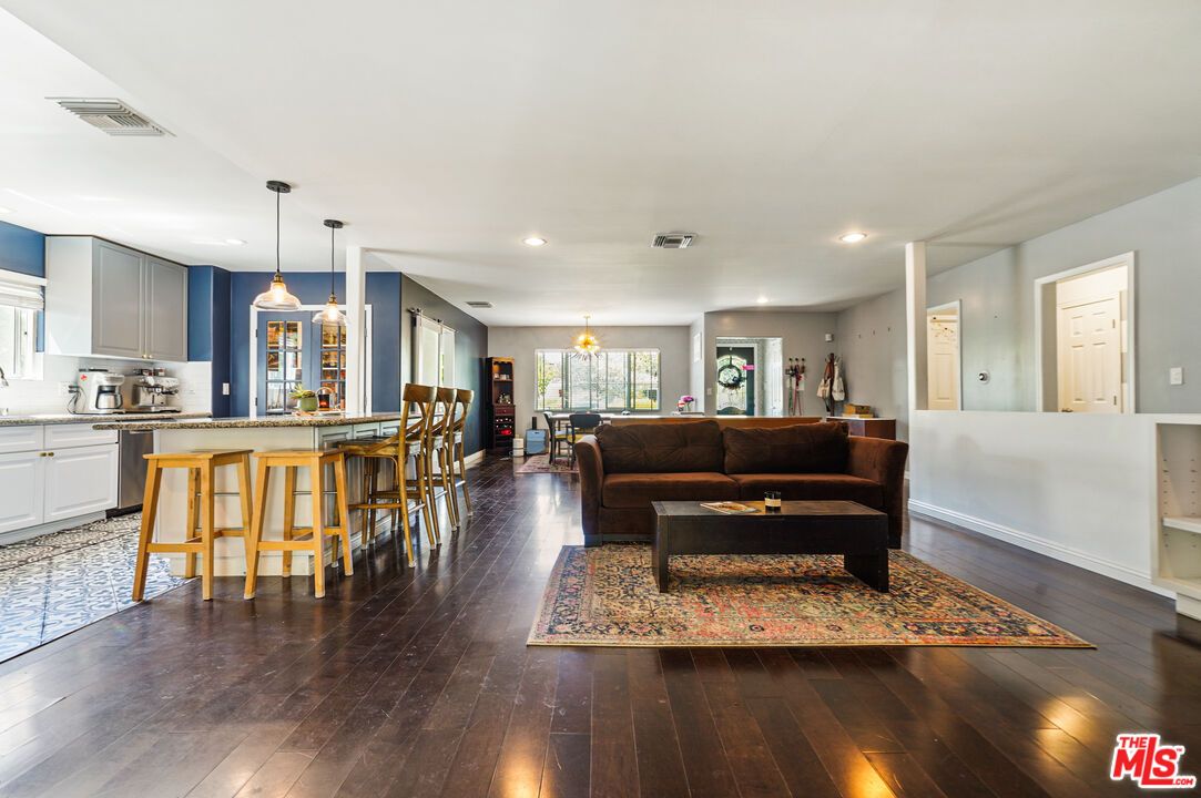 Dining room, Interior, Kitchen, Living room, Pendant Lights, Recessed Lighting, Wood Texture Flooring