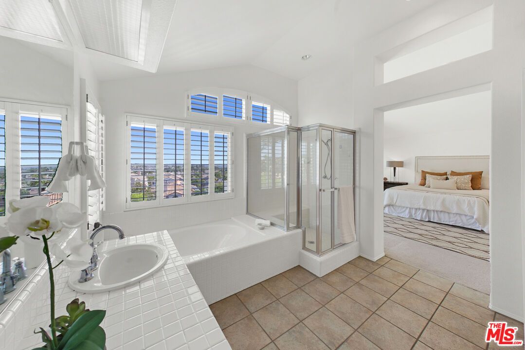 Bathroom, Bedroom, Glass Shower, Interior, Recessed Lighting, Tile Countertops