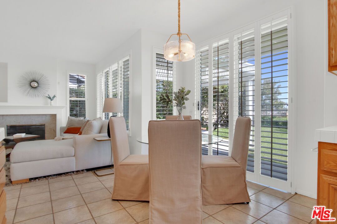 Dining room, Fireplace, Interior, Living room, Pendant Lights