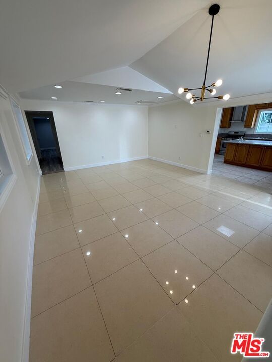 Empty room, Interior, Kitchen, Pendant Lights, Recessed Lighting