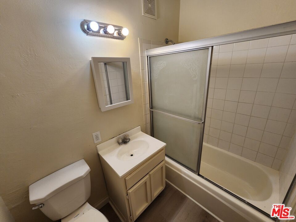 Bathroom, Glass Shower, Interior, Wood Texture Flooring