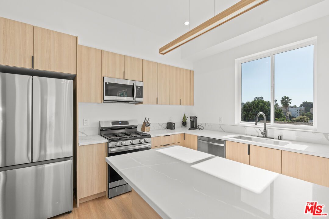 Interior, Kitchen, Stainless Steel Appliances, Wood Texture Flooring