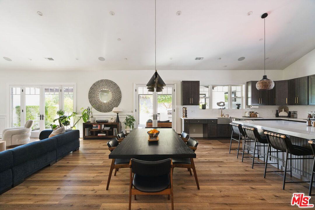 Dining room, Interior, Kitchen, Living room, Pendant Lights, Recessed Lighting, Wood Texture Flooring