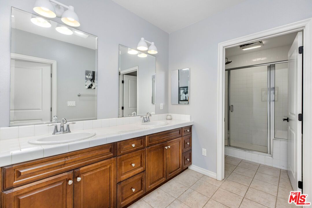 Bathroom, Dual Sink Vanities, Glass Shower, Interior, Tile Countertops
