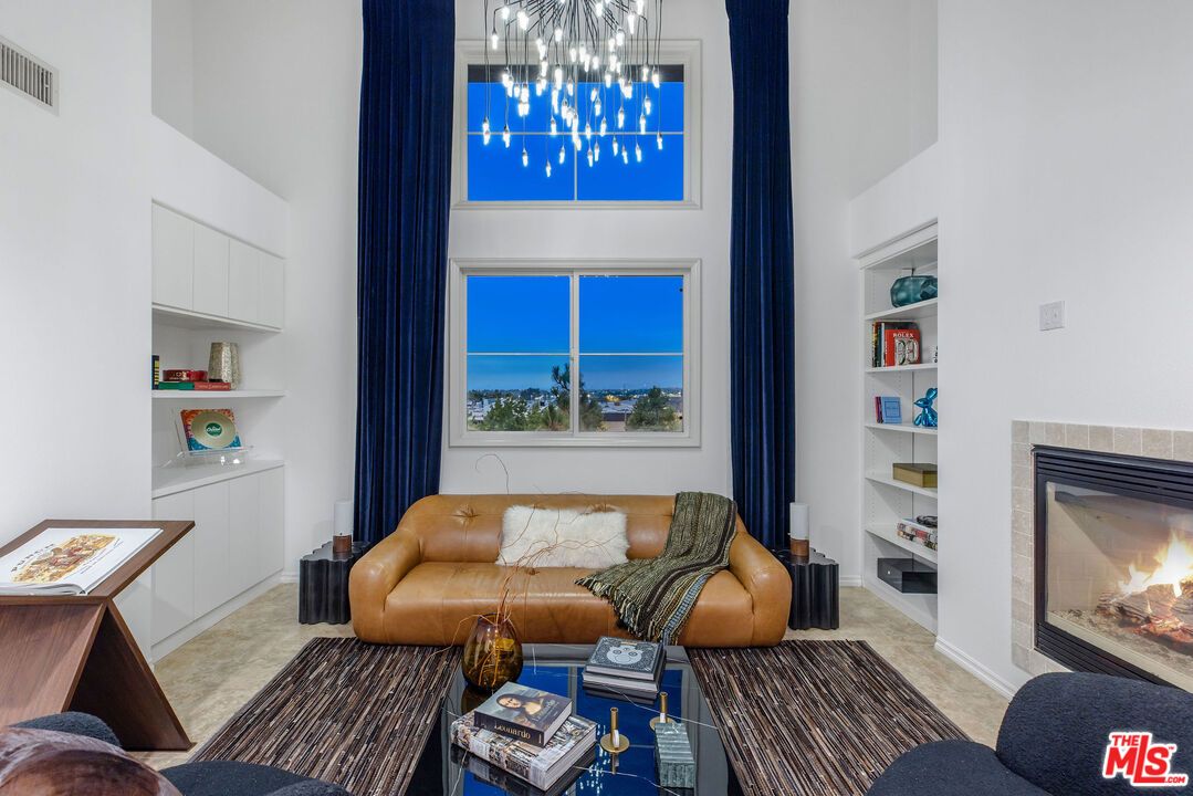 Fireplace, Interior, Living room, Pendant Lights
