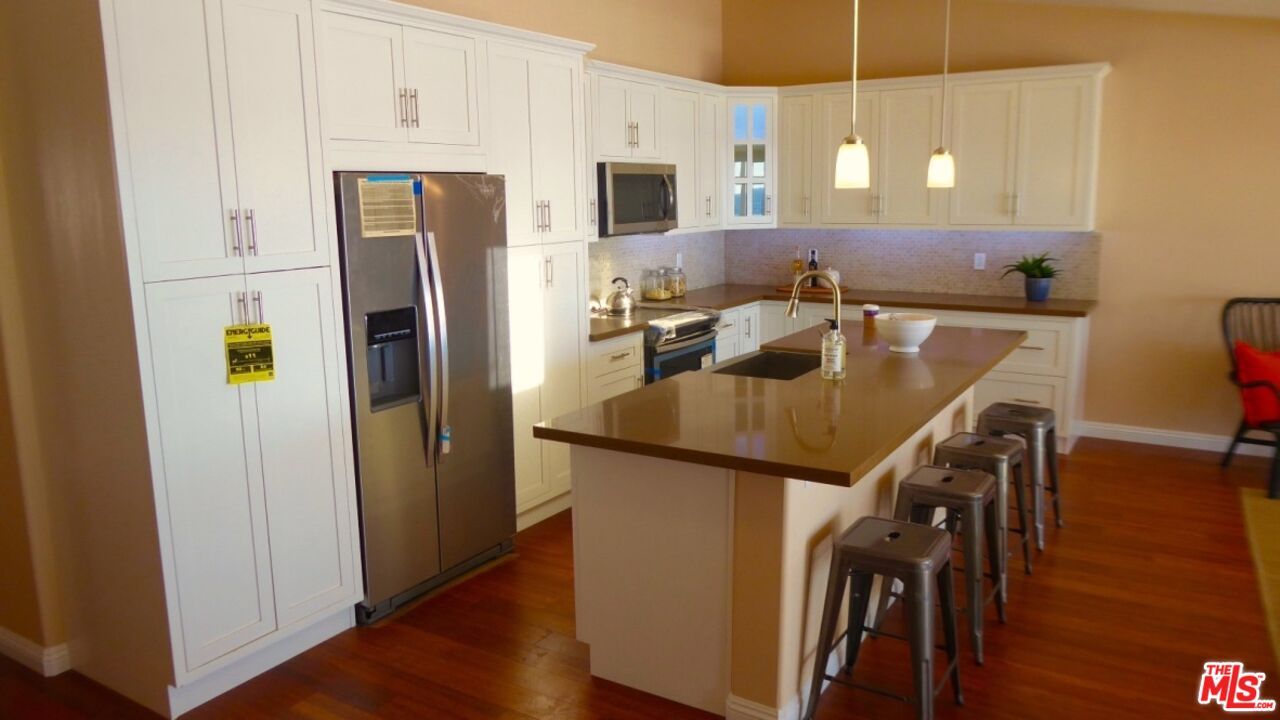 Interior, Kitchen, Pendant Lights, Stainless Steel Appliances, Wood Texture Flooring