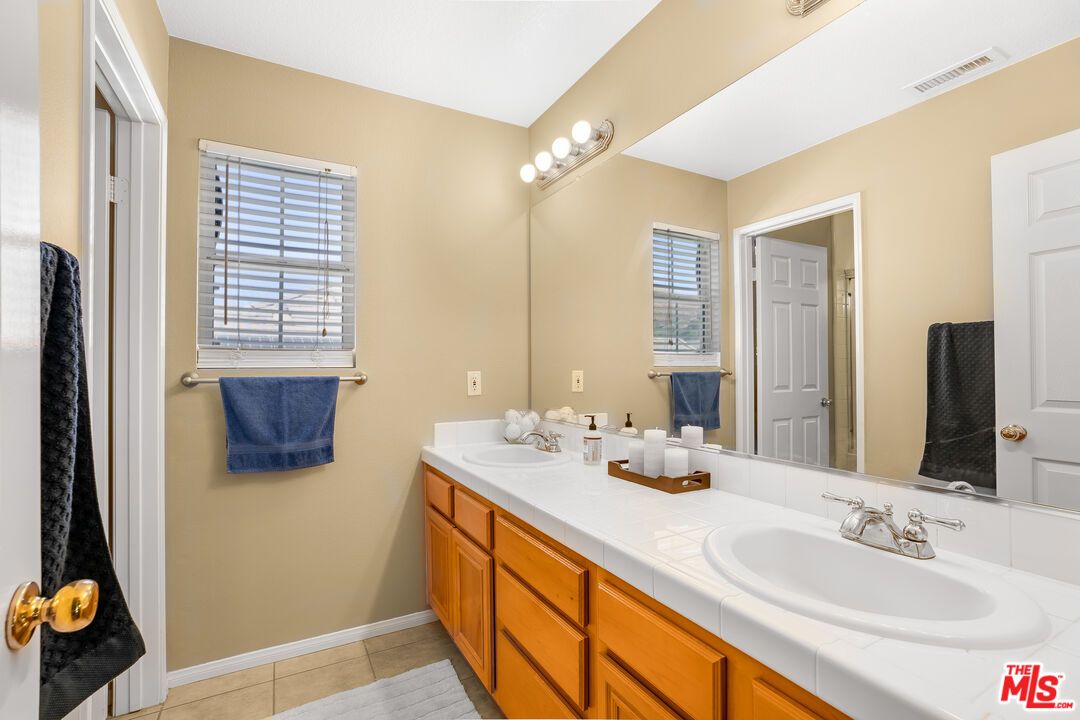 Bathroom, Dual Sink Vanities, Interior, Tile Countertops