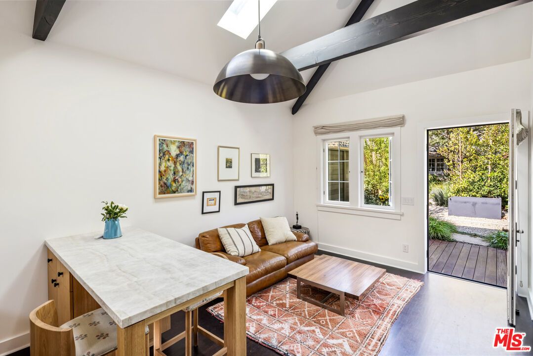Interior, Living room, Pendant Lights, Wooden Beams, Wood Texture Flooring