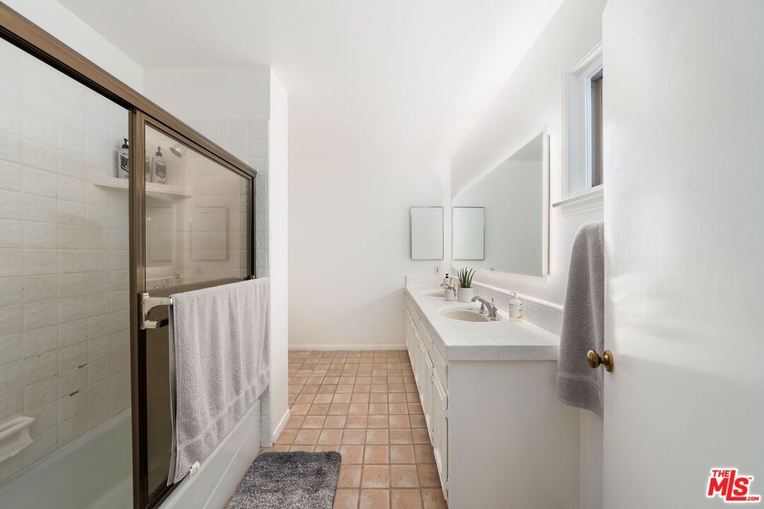 Bathroom, Dual Sink Vanities, Glass Shower, Interior, Tile Countertops