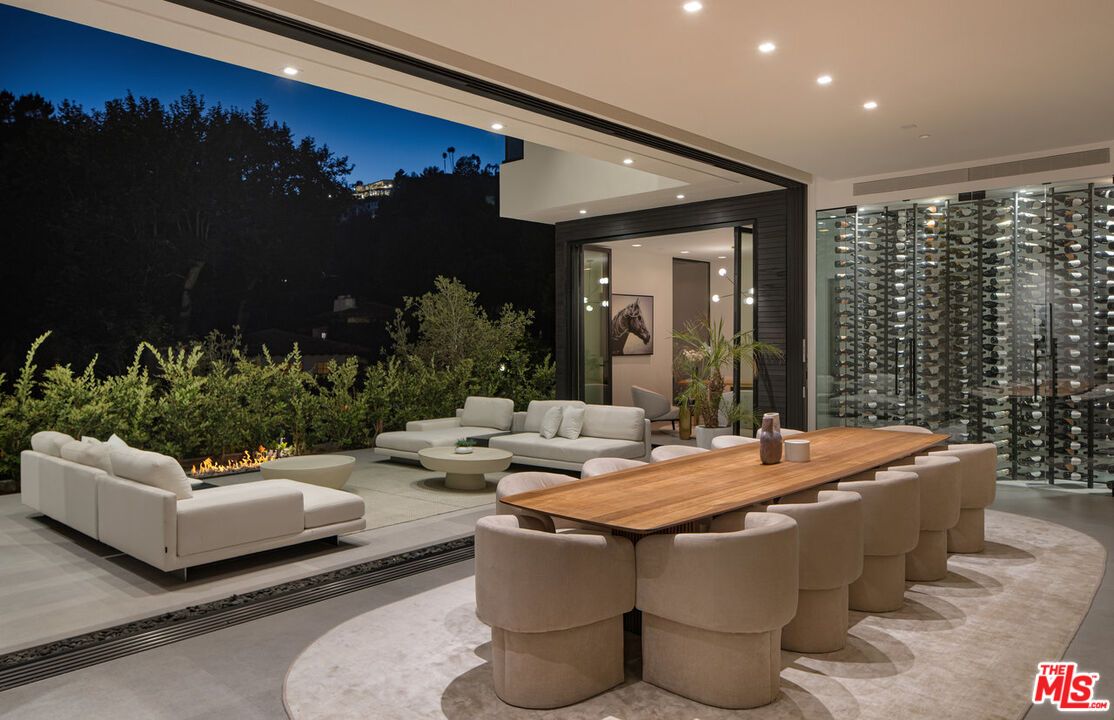 Dining room, Interior, Living room, Recessed Lighting, Wine Storage
