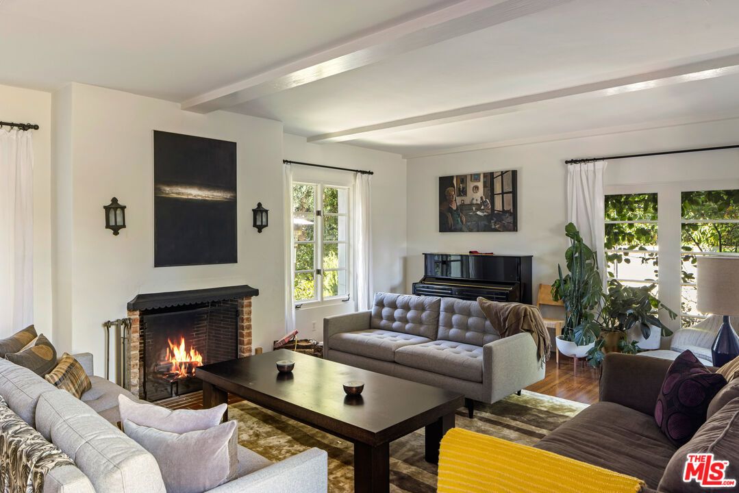 Fireplace, Interior, Living room, Piano, Wood Texture Flooring