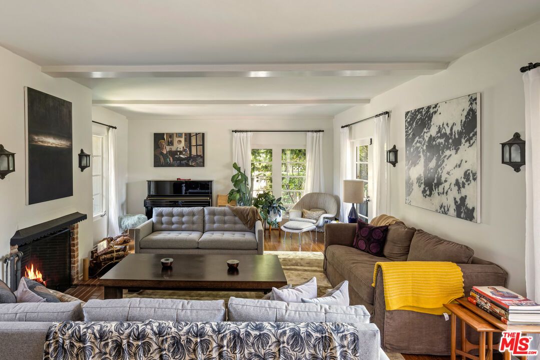 Fireplace, Interior, Living room, Piano, Wood Texture Flooring