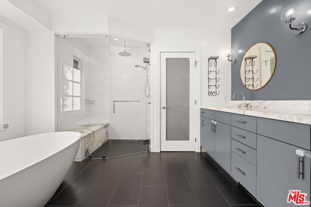 Bathroom, Dual Sink Vanities, Free Standing Baths, Glass Shower, Interior, Recessed Lighting