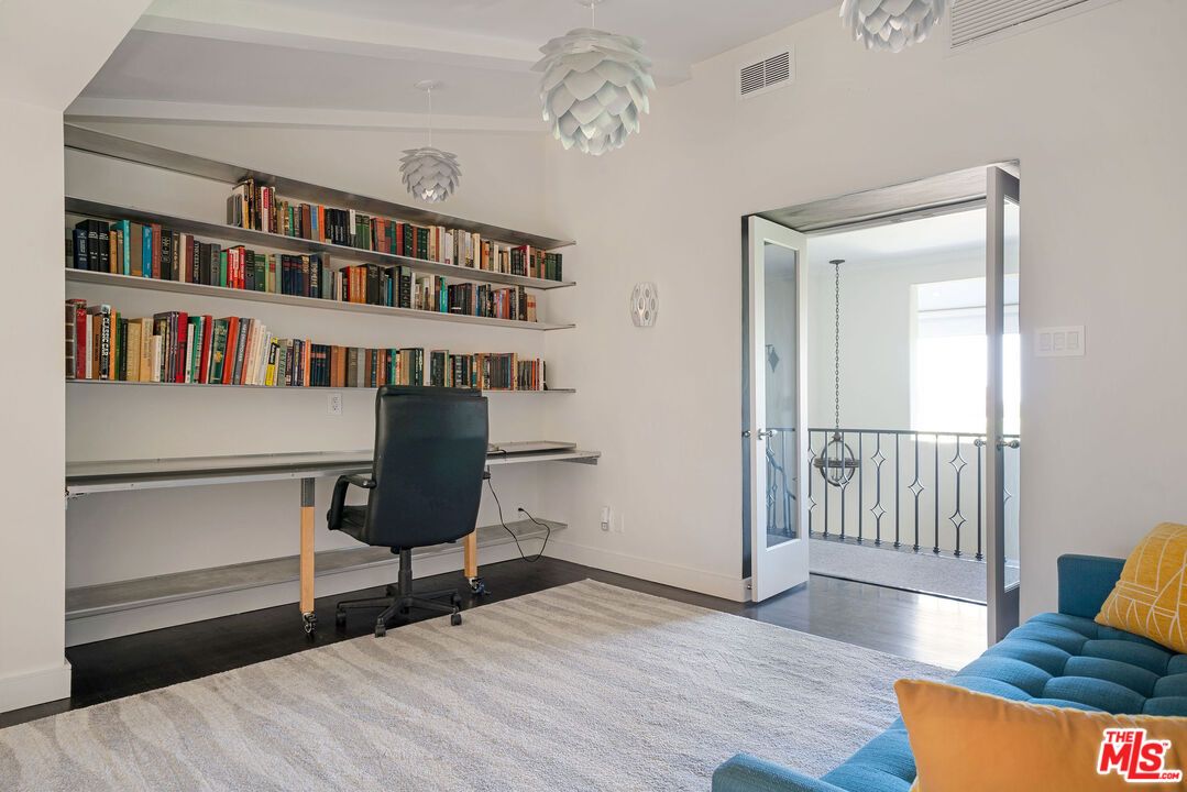 Home Office, Interior, Pendant Lights, Wood Texture Flooring