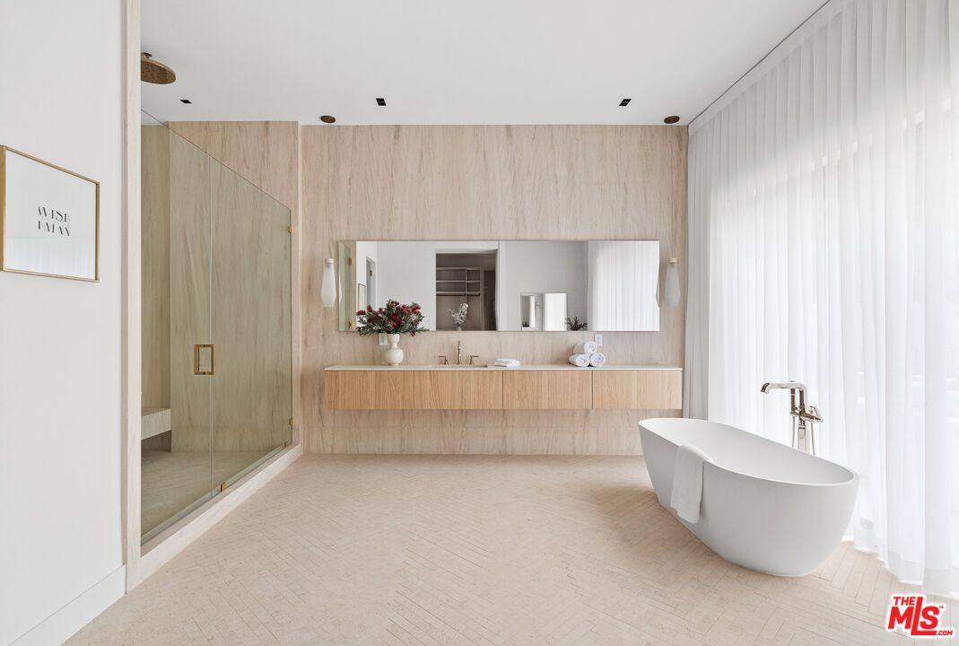 Bathroom, Dual Sink Vanities, Free Standing Baths, Glass Shower, Interior