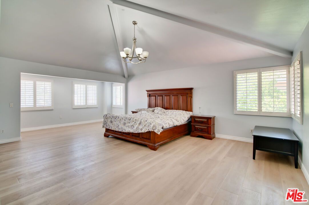 Bedroom, Chandelier, Interior, Wood Texture Flooring