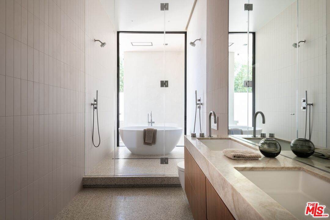 Bathroom, Dual Sink Vanities, Free Standing Baths, Glass Shower, Interior