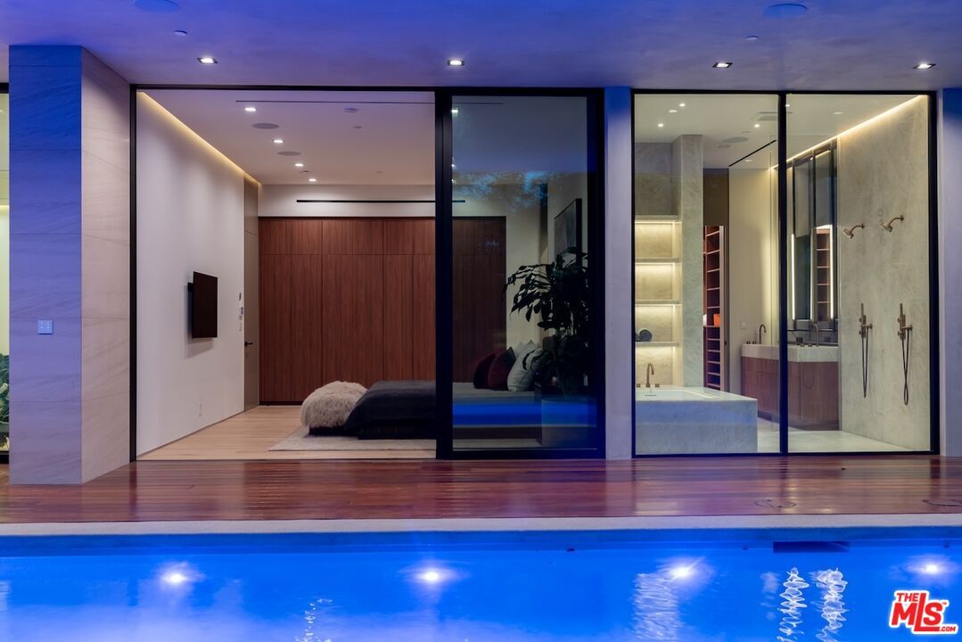 Interior, Pool, Recessed Lighting, Wood Texture Flooring
