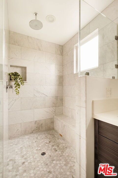 Bathroom, Glass Shower, Interior, Marble Walls