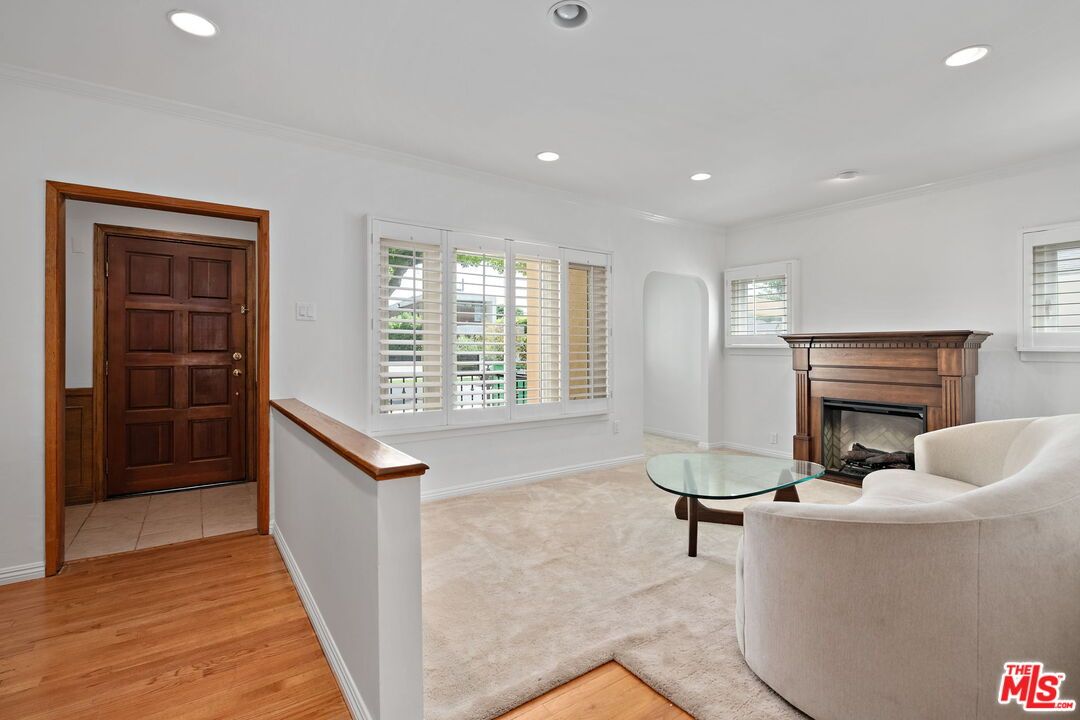 Fireplace, Interior, Recessed Lighting, Wood Texture Flooring