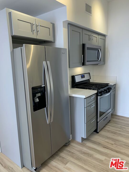 Interior, Kitchen, Stainless Steel Appliances, Wood Texture Flooring