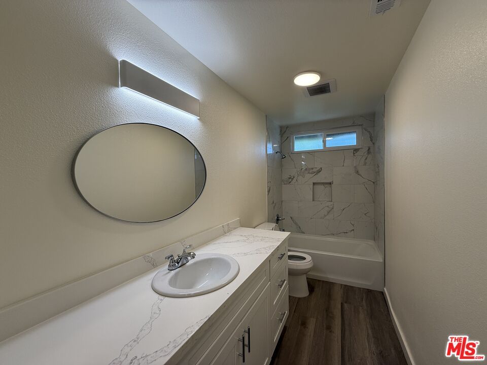 Bathroom, Interior, Marble Walls, Wood Texture Flooring