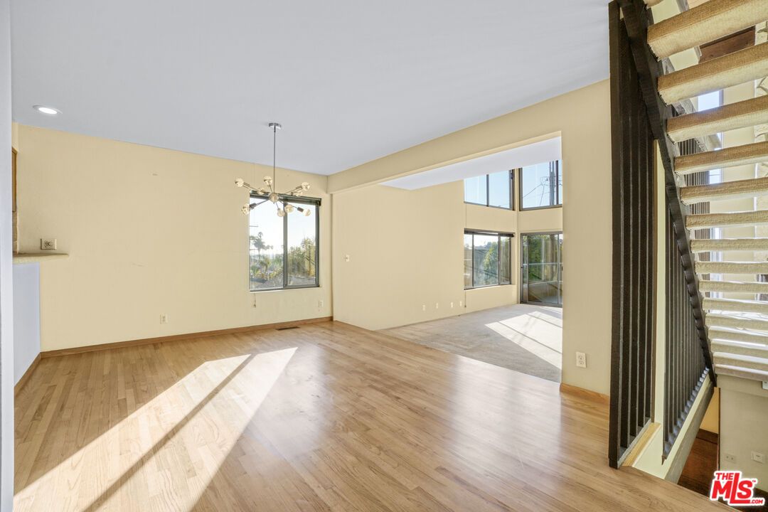 Empty room, Interior, Pendant Lights, Recessed Lighting, Wood Texture Flooring